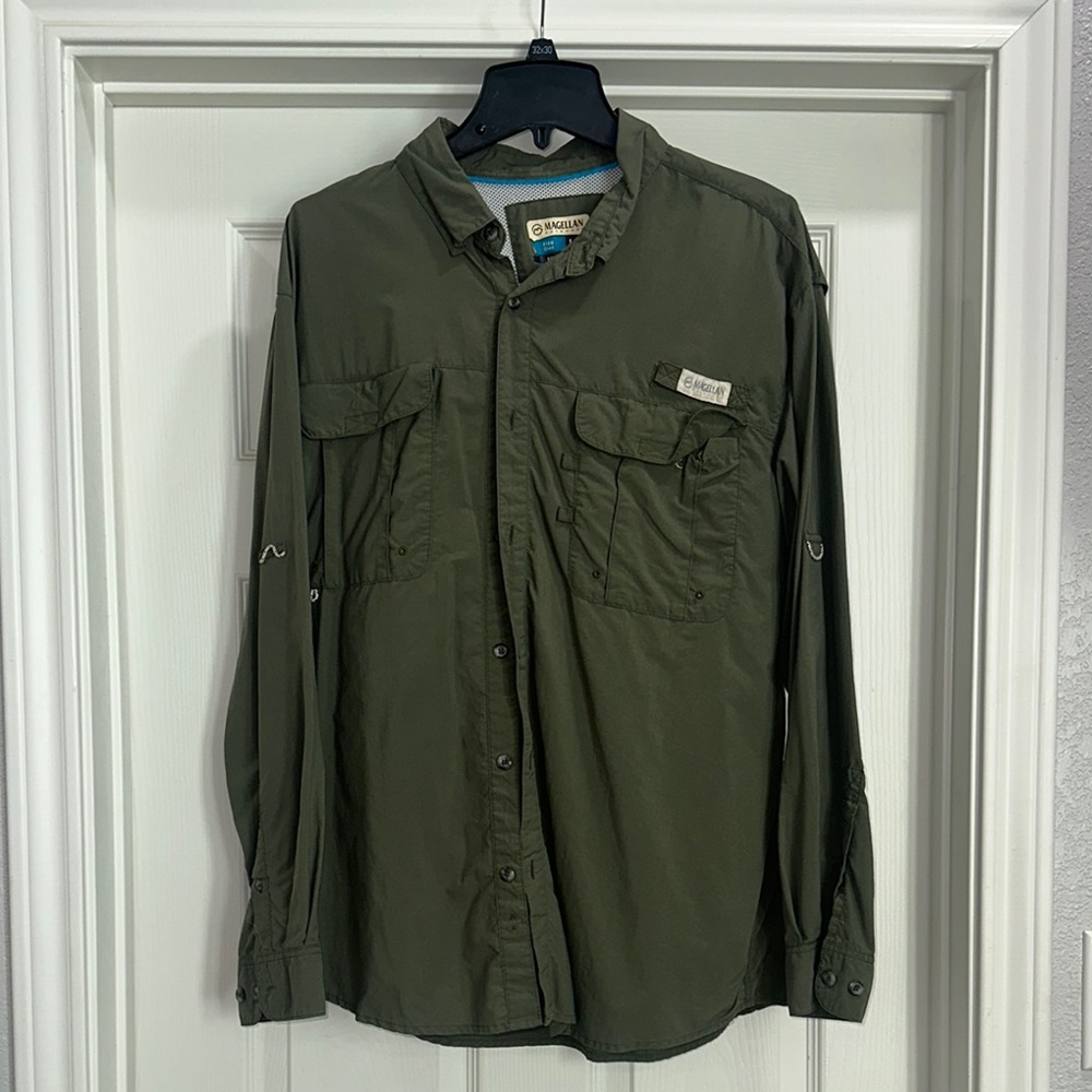 Men's Magellan Olive Green Button-Up Shirt